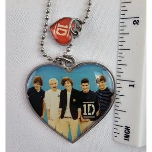 ❤️One Direction Group Heart Necklace 1D Red Logo British Boy Band Musicians